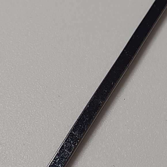 Long Metal And Dark Blue Plastic Dangle Earrings - Picture 5 of 8